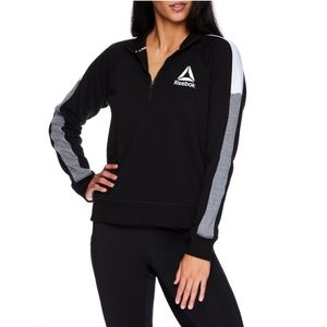 Reebok Women's Color Block Fleece Turtleneck Sweatshirt, Half Zip